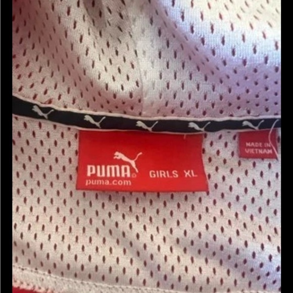 Puma Red Fleece Hoodie Sweatshirt Girl’s XL - Picture 10 of 11